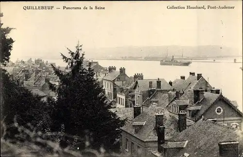 Ak Quillebeuf sur Seine Eure, Panorama de la Seine