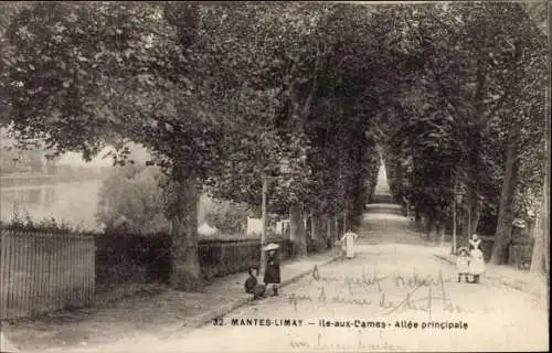 Ak Mantes Limay Yvelines, Ile aux Dames, allee principale