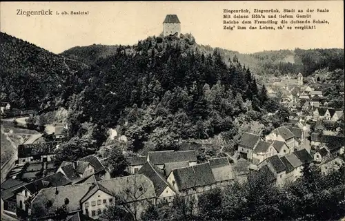 Ak Ziegenrück am Schiefergebirge Thüringen, Panorama vom Ort