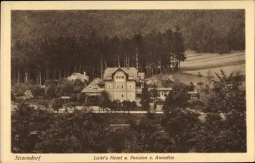 Ak Sitzendorf in Thüringen, Licht's Hotel zum Annafels