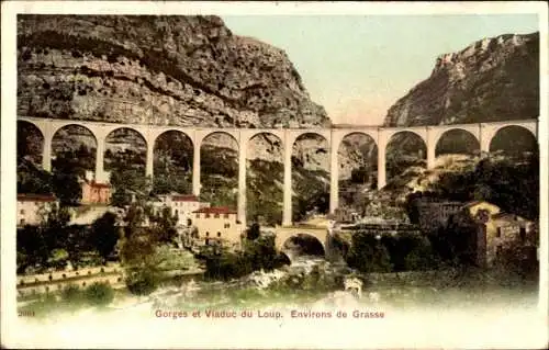Ak Grasse Alpes Maritimes, Gorges et Viaduc du Loup