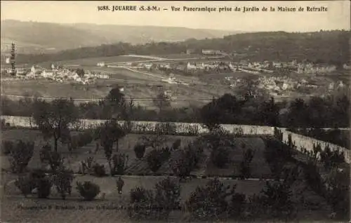 Ak Jouarre Seine et Marne, Vue Panoramique prise du Jardin de la Maison de Retraite