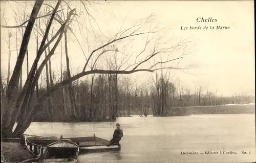 Ak Chelles Seine et Marne, Les bords de la Marne