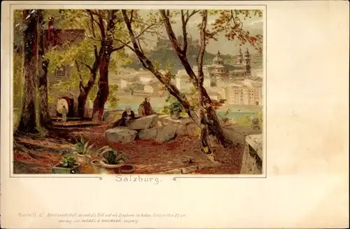 Künstler A Salzburg in Österreich, Stadtansicht, Park