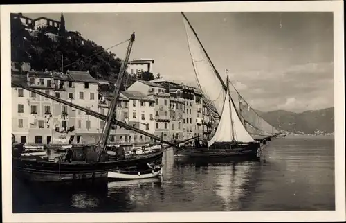 Ak Portofino Liguria, Hafen, Segelboote