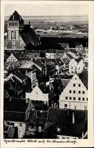 Ak Hansestadt Greifswald, Blick auf die Marienkirche, Stadt