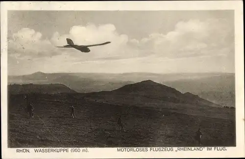 Ak Segelflugzeug Rheinland im Flug