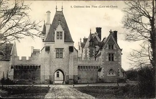 Ak Soings en Sologne Loir et Cher, Château des Pins, entrée principale