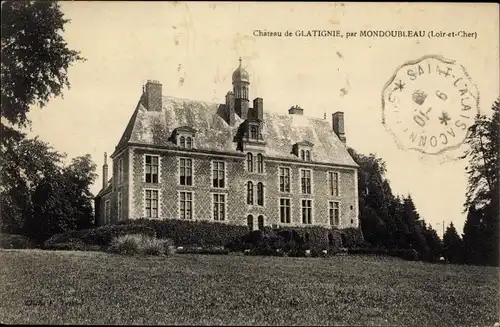 Ak Mondoubleau Loir et Cher, Château de Glatignie, vue générale, pelouse