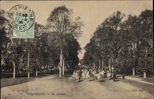 Ak Compiègne Oise, Les Avenues