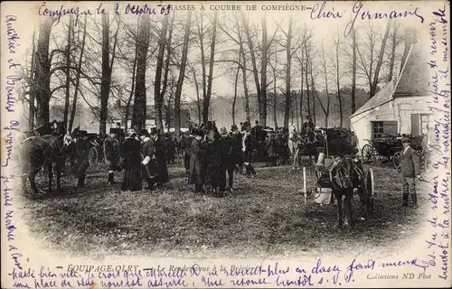 Ak Compiègne Oise, Chasses a Courre, Equipage Orly, Le Rendezvous à la Breviere