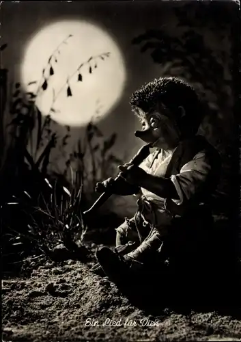 Ak Mecki der Igel mit Flöte, Ein Lied für Dich