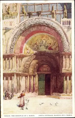 Künstler Ak Barratt, R., Venezia Venedig Veneto, Porta Centrale, Basilica di S. Marco