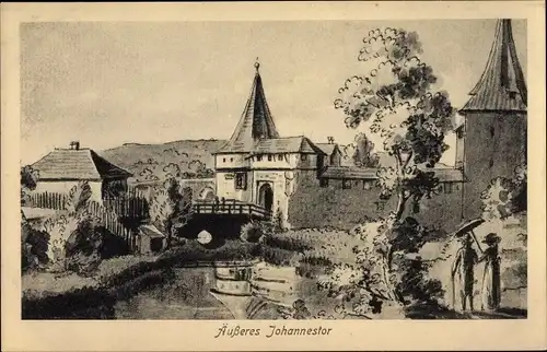 Künstler Ak Dornheim, Heinrich, Erfurt in Thüringen, Äußeres Johannestor, Nr. 17406