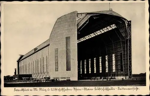 Ak Frankfurt am Main, Flug und Luftschiffhafen Rhein Main, Zeppelin Luftschiffhalle