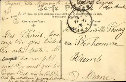 Ak Cagnes sur Mer Alpes Maritimes, Vue générale