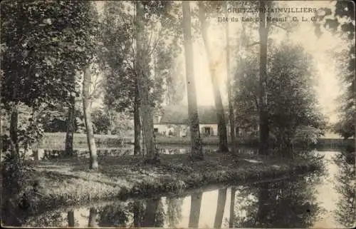 Ak Gretz-Armainvilliers Seine et Marne, Ilôt du Lac du Mesnil