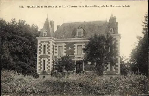 Ak Villedieu en Beauce Loir et Cher, Château de la Moussardière, près la Chartre sur le Loir