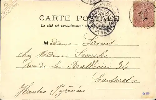 Ak Villedieu le Chateau Loir et Cher, Tour de Charles de Bigot, rivière