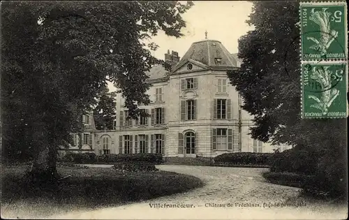 Ak Villefrancoeur Loir et Cher, Château de Fréchines, facade principale