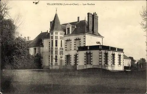 Ak Villerviers Loir et Cher, Les Roches, vue générale, pelouse