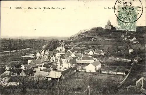 Ak Troo Loir et Cher, Quartier de l'École des Garcons, vue panoramique