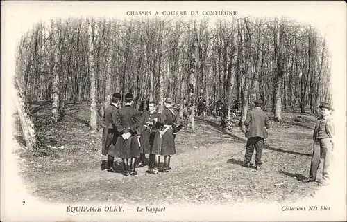 Ak Compiègne Oise, Chasses a Courre, Equipage Orly, Le Rapport
