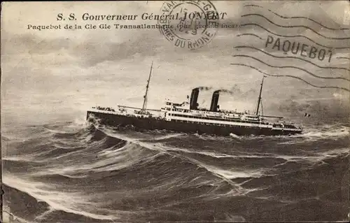 Ak Paquebot Gouverneur General Jonart, Dampfschiff, CGT, French Line