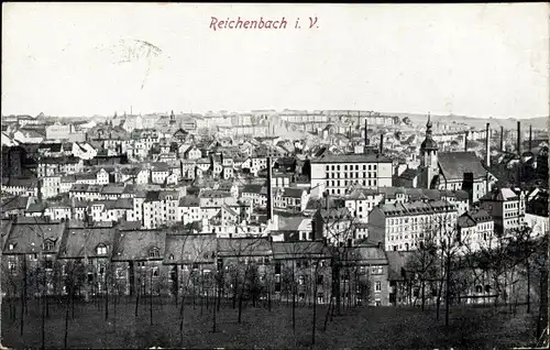 Ak Reichenbach im Vogtland, Panorama vom Ort