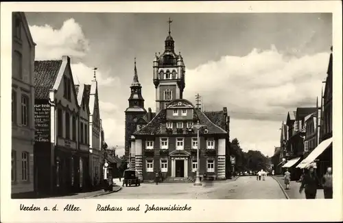 Ak Verden an der Aller, Rathaus, Johanniskirche