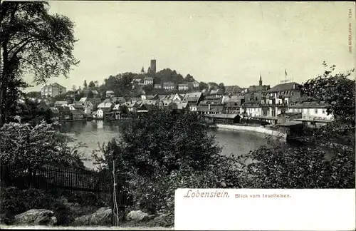 Ak Bad Lobenstein in Thüringen, Blick vom Inselfelsen