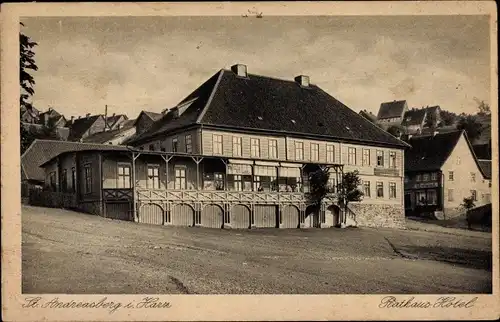 Ak Sankt Andreasberg im Oberharz, Rathaus Hotel