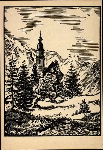 Ak Obernberg am Brenner in Tirol, Partie mit Kirche