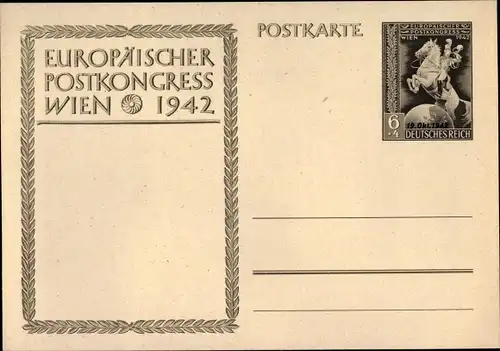 Ganzsachen Ak Wien, Europäischer Postkongress 1942 Wien