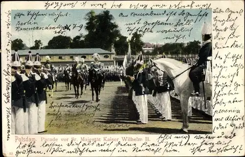 Ak Potsdam in Brandenburg, Kaiser Wilhelm II., Pferd, Parade