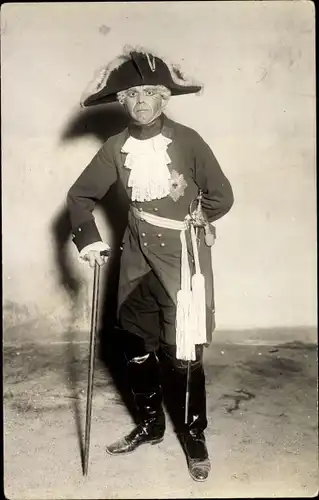 Foto Ak Friedrich der Große, Maske, Kostüm, Theater