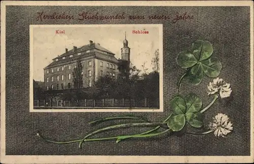 Passepartout Ak Kiel in Schleswig Holstein, Schloss, Kleeblätter