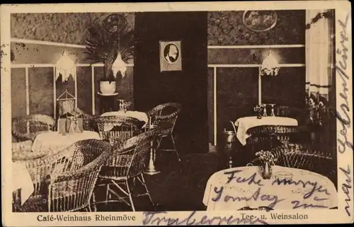 Ak Köln am Rhein, Cafe Weinhaus Rheinmöve, Innenansicht