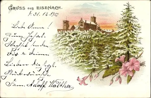 Litho Lutherstadt Eisenach in Thüringen, Wartburg