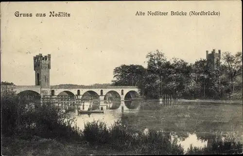 Ak Nedlitz Potsdam in Brandenburg, Alte Nedlitzer Brücke, Nordbrücke