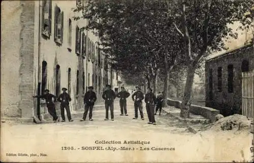 Ak Sospel Alpes Maritimes, Les Casernes