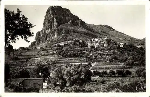 Ak Saint Jeannet Alpes Maritimes, Vue générale et le Baou