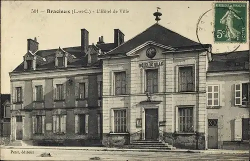 Ak Bracieux Loir et Cher, L'Hôtel de Ville, vue de face