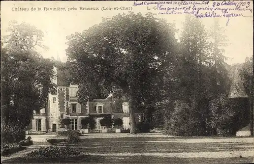 Ak Bracieux Loir et Cher, Château de la Ravinière, vu de parc