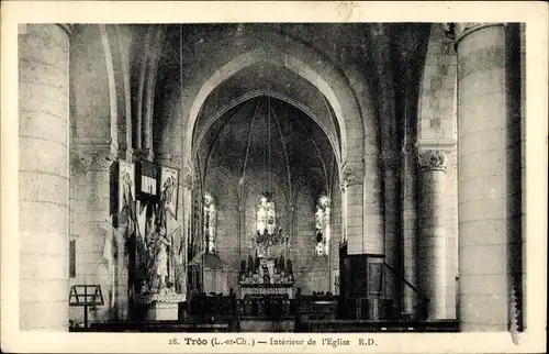 Ak Troo Loir et Cher, Intérieur de l'Église, autel