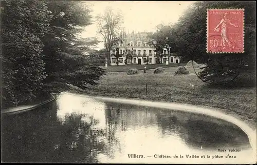 Ak Villiers sur Loir Loir et Cher, Château de la Vallée, pièce de l'eau