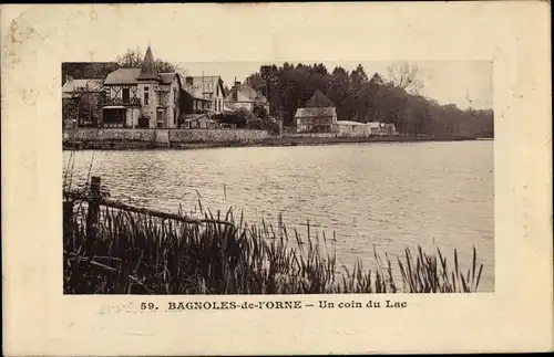 Präge Ak Bagnoles de l'Orne Orne, Un coin du Lac