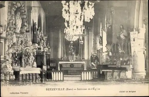 Ak Beuzeville Eure, Kircheninneres