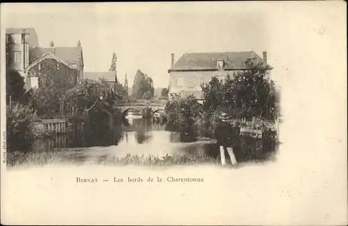 Ak Bernay Eure, Les bords de la Charentonne