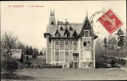 Ak Bernay Eure, Villa Hélène